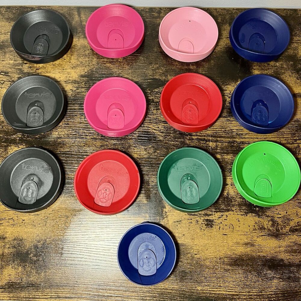 Lot of 16 Tervis Replacement Lids 24oz & 16oz Travel Cup Tops Mixed Colors